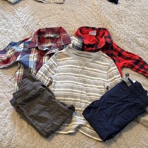 Plaid and Striped Kids Shirt Set-winter bundle